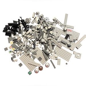 Lego 3/4 LB bag of grey and black building bricks and plates